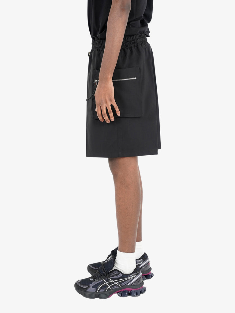 YES LONDON bermuda con elastico in vita uomo nero cotone