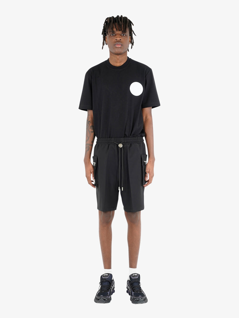 YES LONDON bermuda con elastico in vita uomo nero cotone