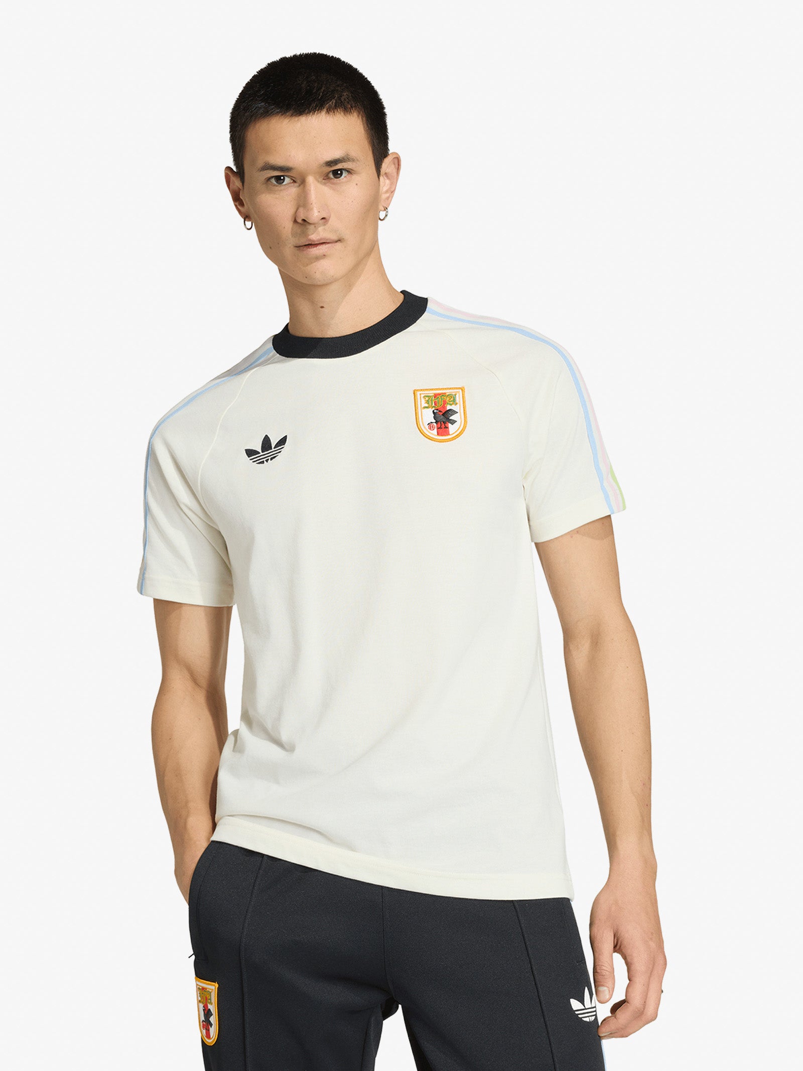 adidas JFA ホワイトシャツ Mサイズ ADIDAS japan originals men's white cotton t-shirt