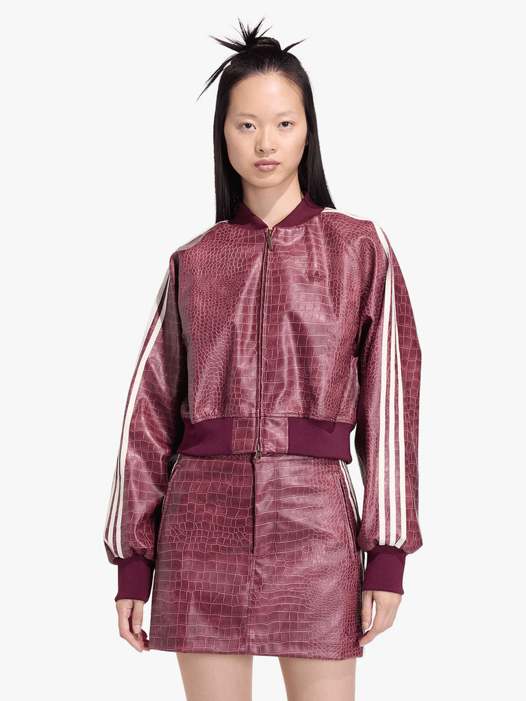 ADIDAS red women's pleather jacket