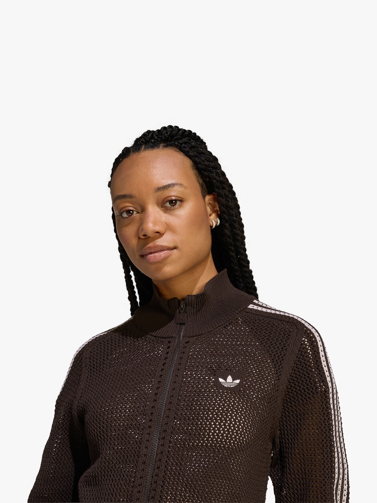 ADIDAS firebird crochet women's brown crewneck sweatshirt