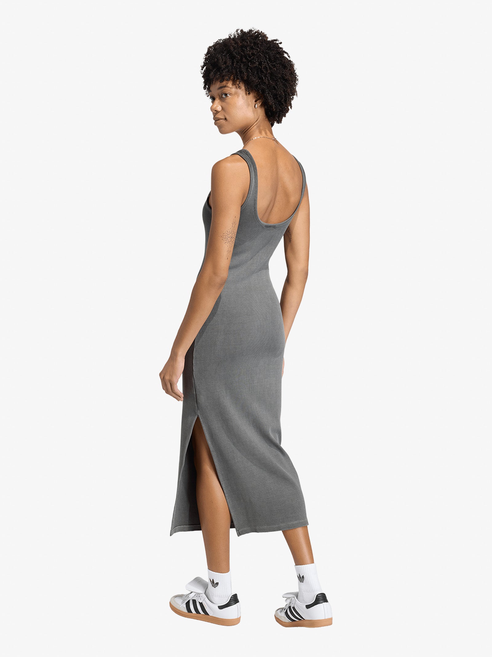 ADIDAS Midi Dresses V-NECK SS DRESS JD5879 Women's Blue