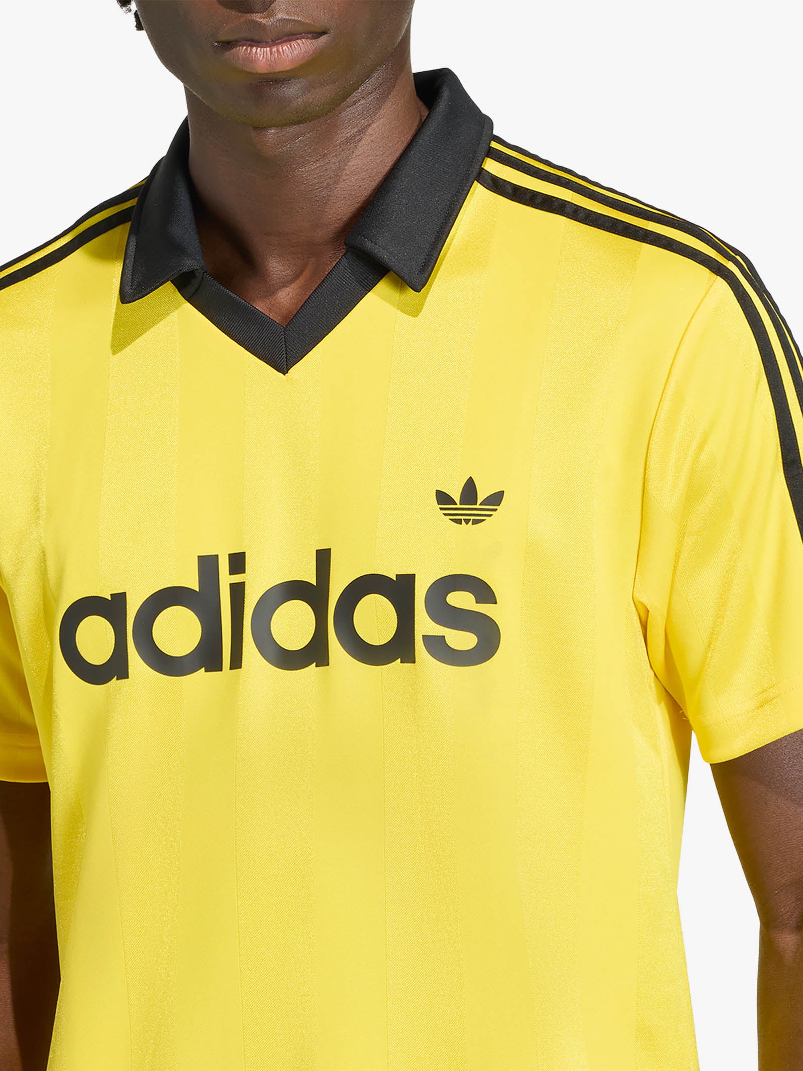 ADIDAS yellow men's 3 stripes t-shirt