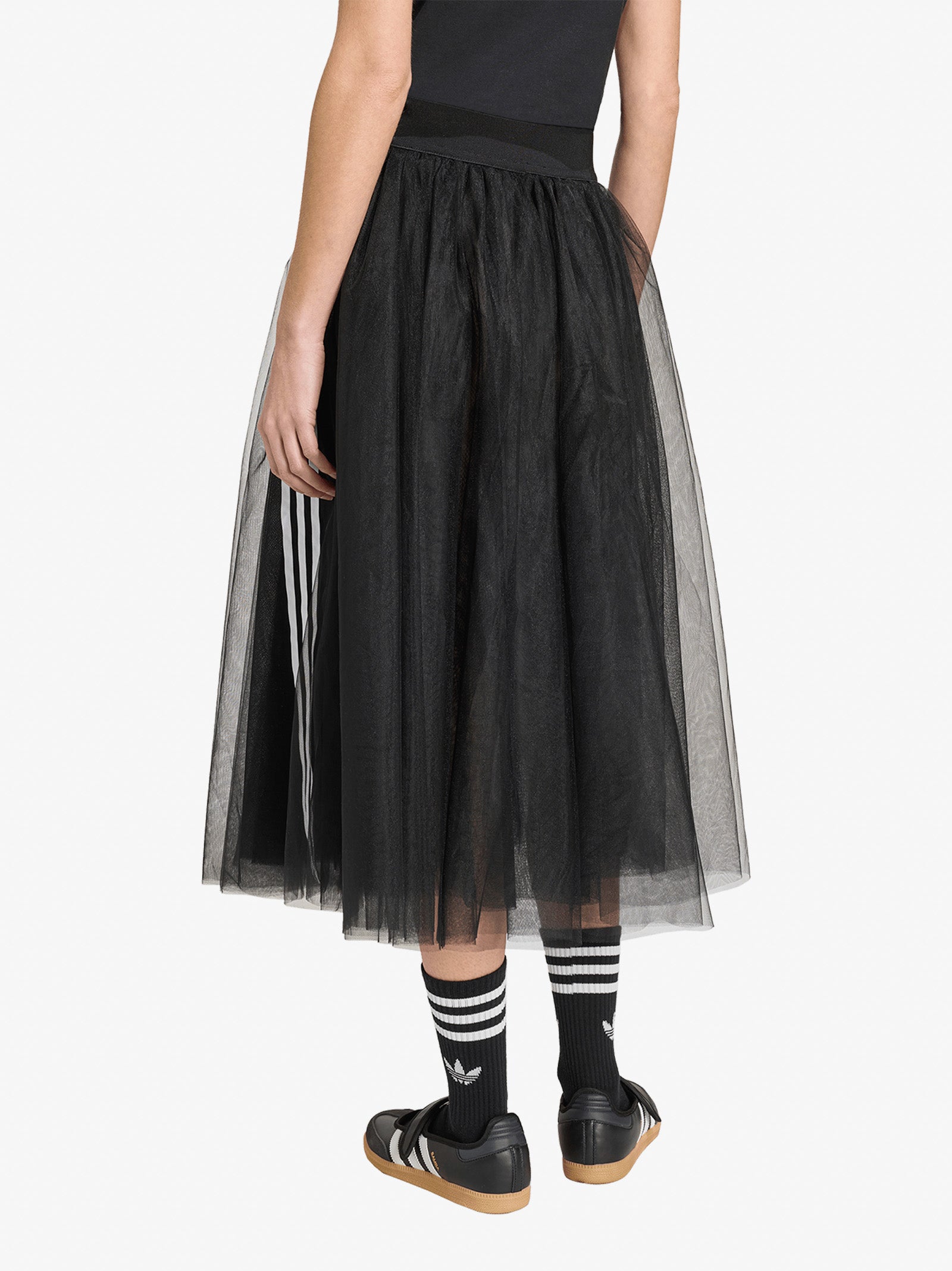 ADIDAS women's black tulle originlas long skirt