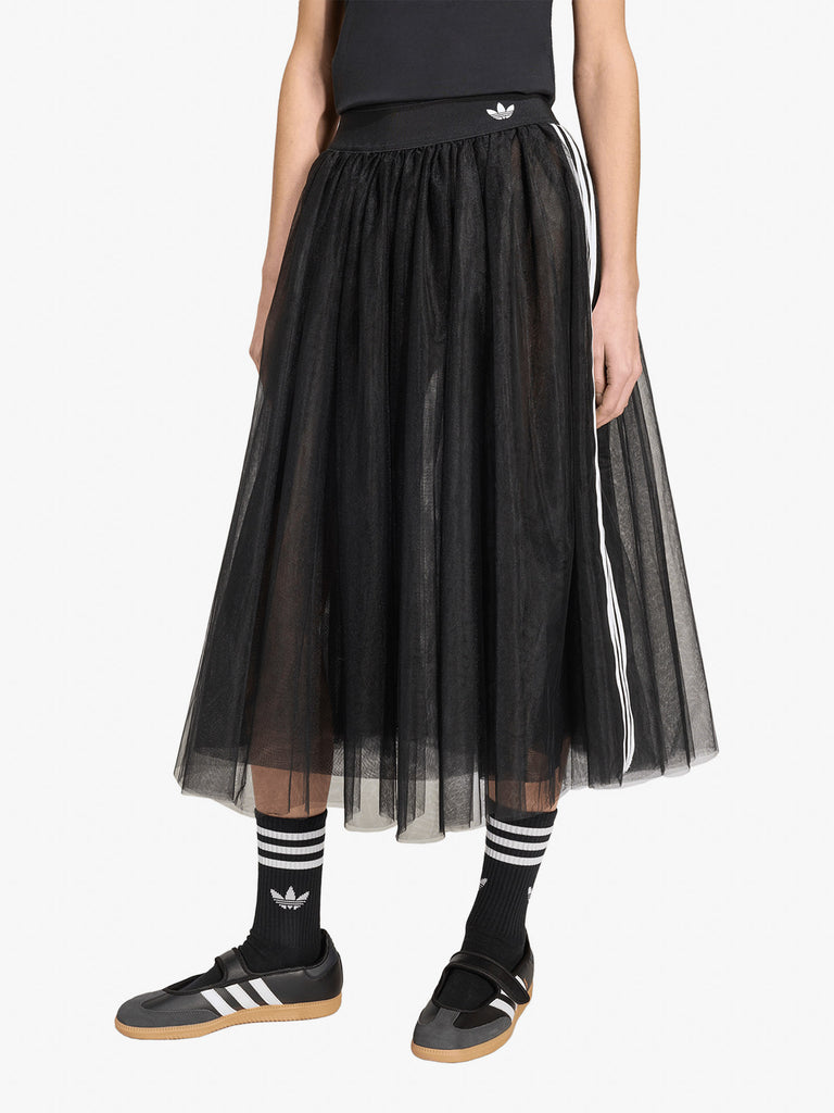 ADIDAS women's black tulle originlas long skirt