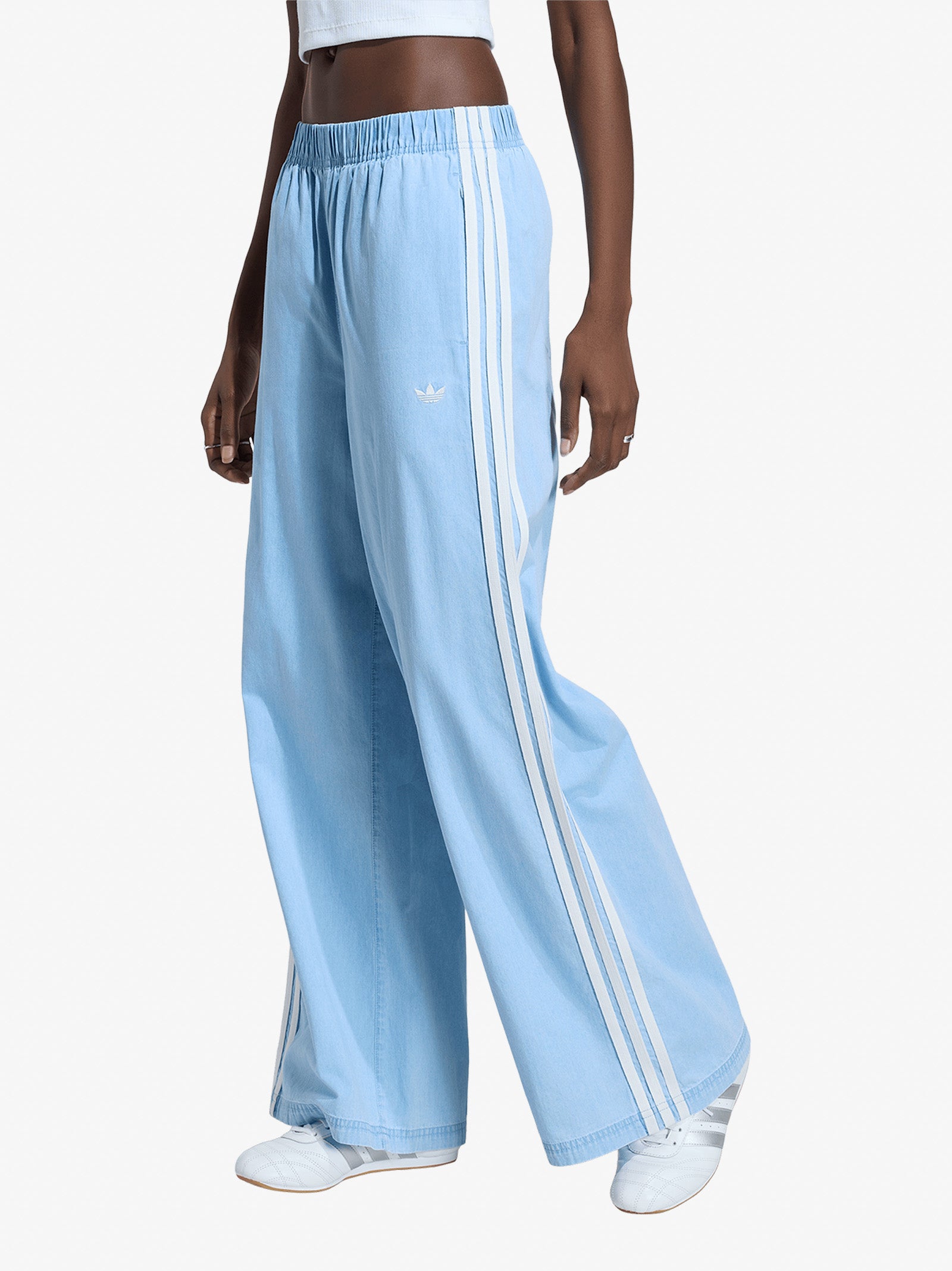 ADIDAS summer glow wide leg firebird women's pants light blue