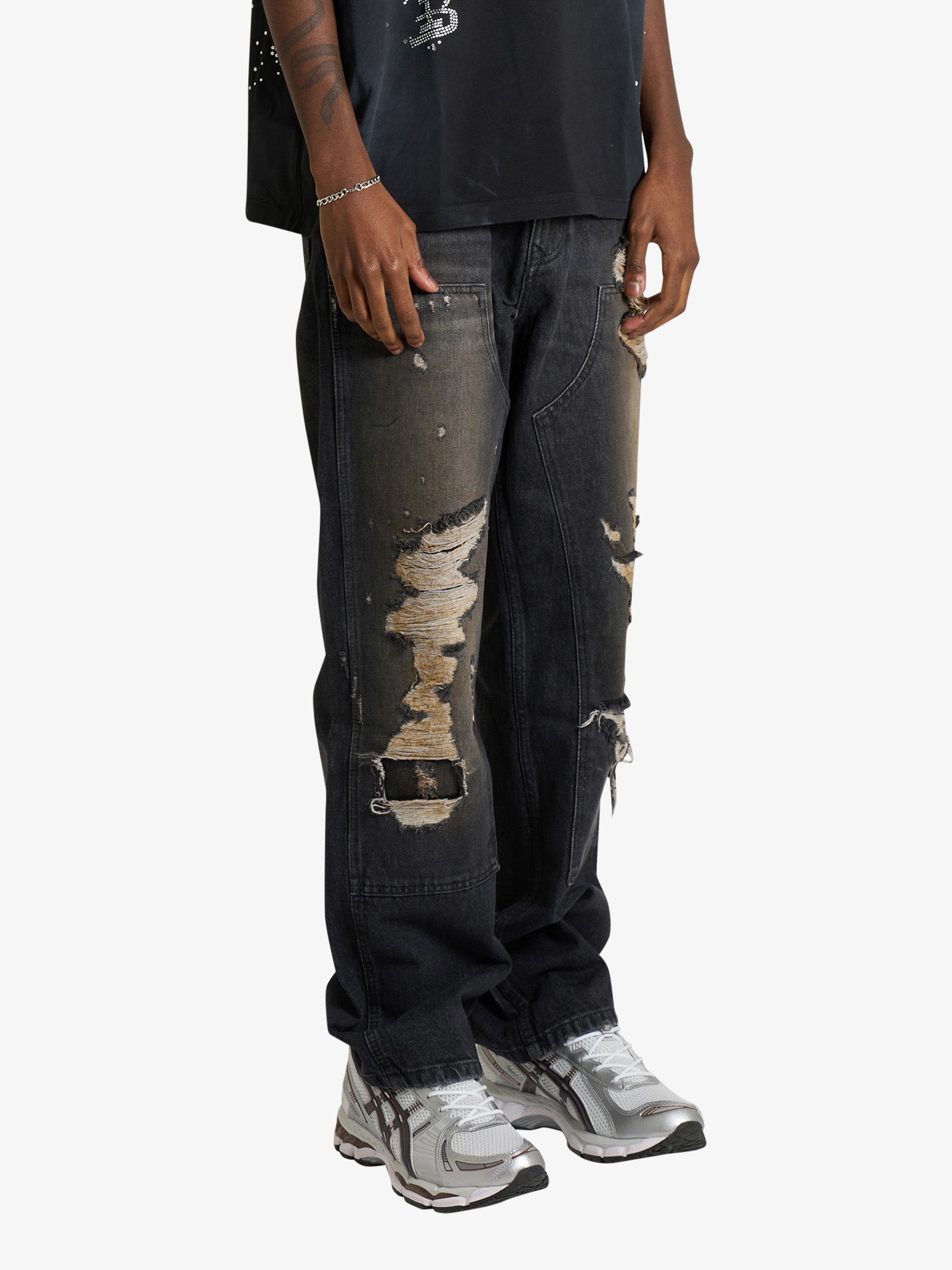 EVISU 7-pocket logo seagull embroidery jeans #2030 men's blue