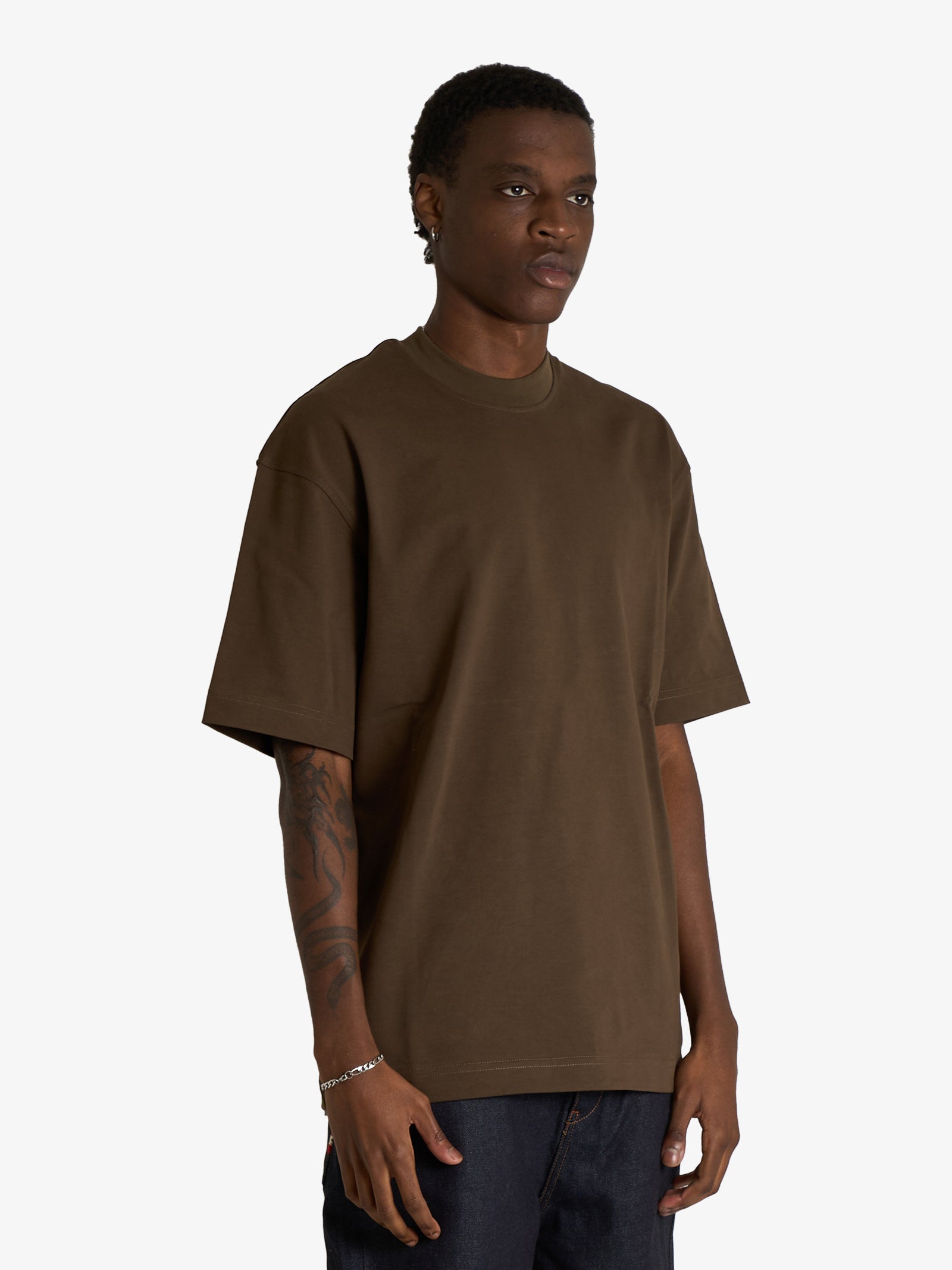 DARK LABEL brown cotton men's oversized t-shirt