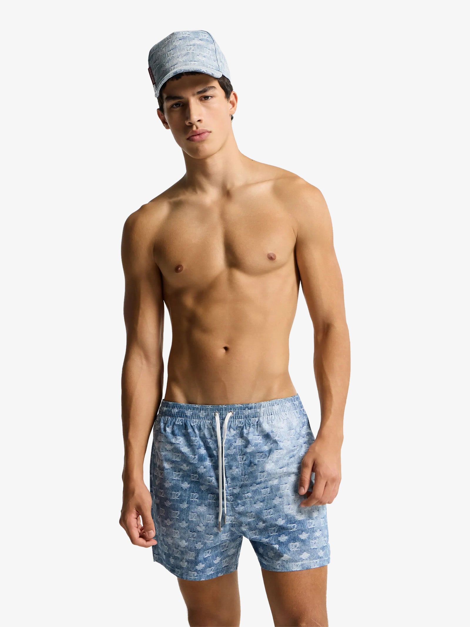 DSQUARED2 blue men's print swimsuit