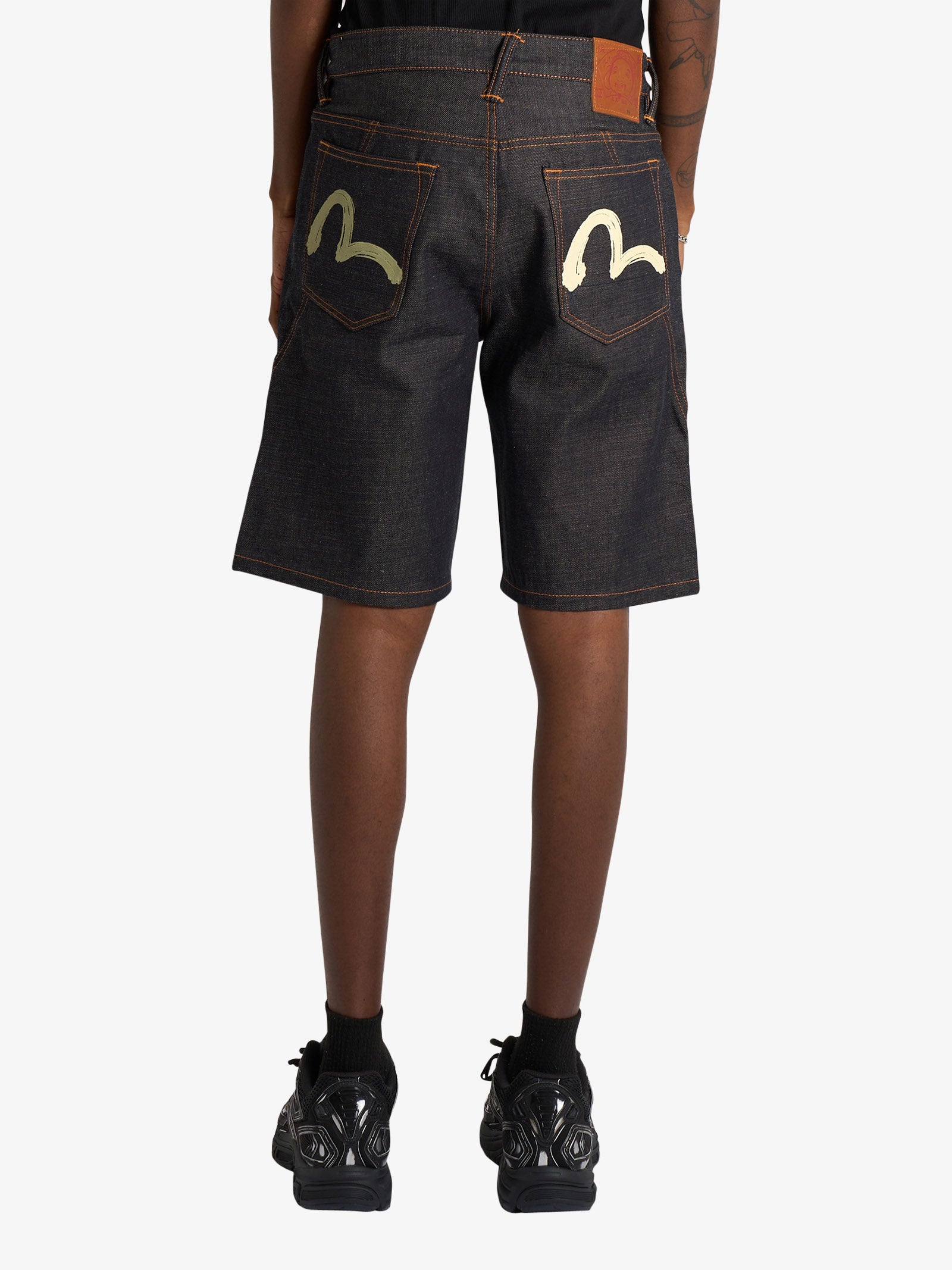 EVISU seagull printed pocket denim men's shorts