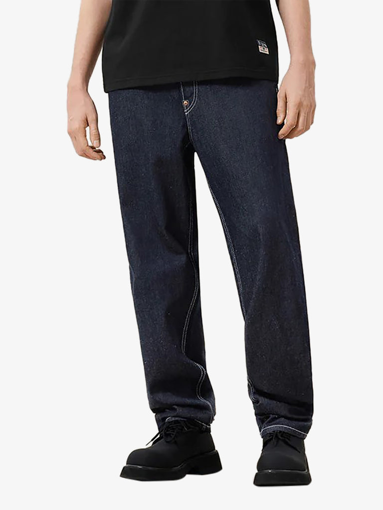 EVISU 7-pocket logo seagull embroidery jeans #2030 men's blue