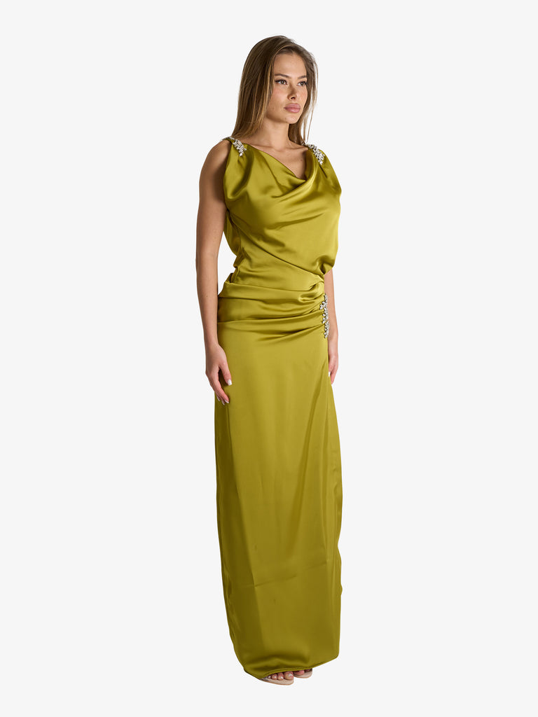 ALYSI Liquid long dress with knot 104357P4211 women's lilac