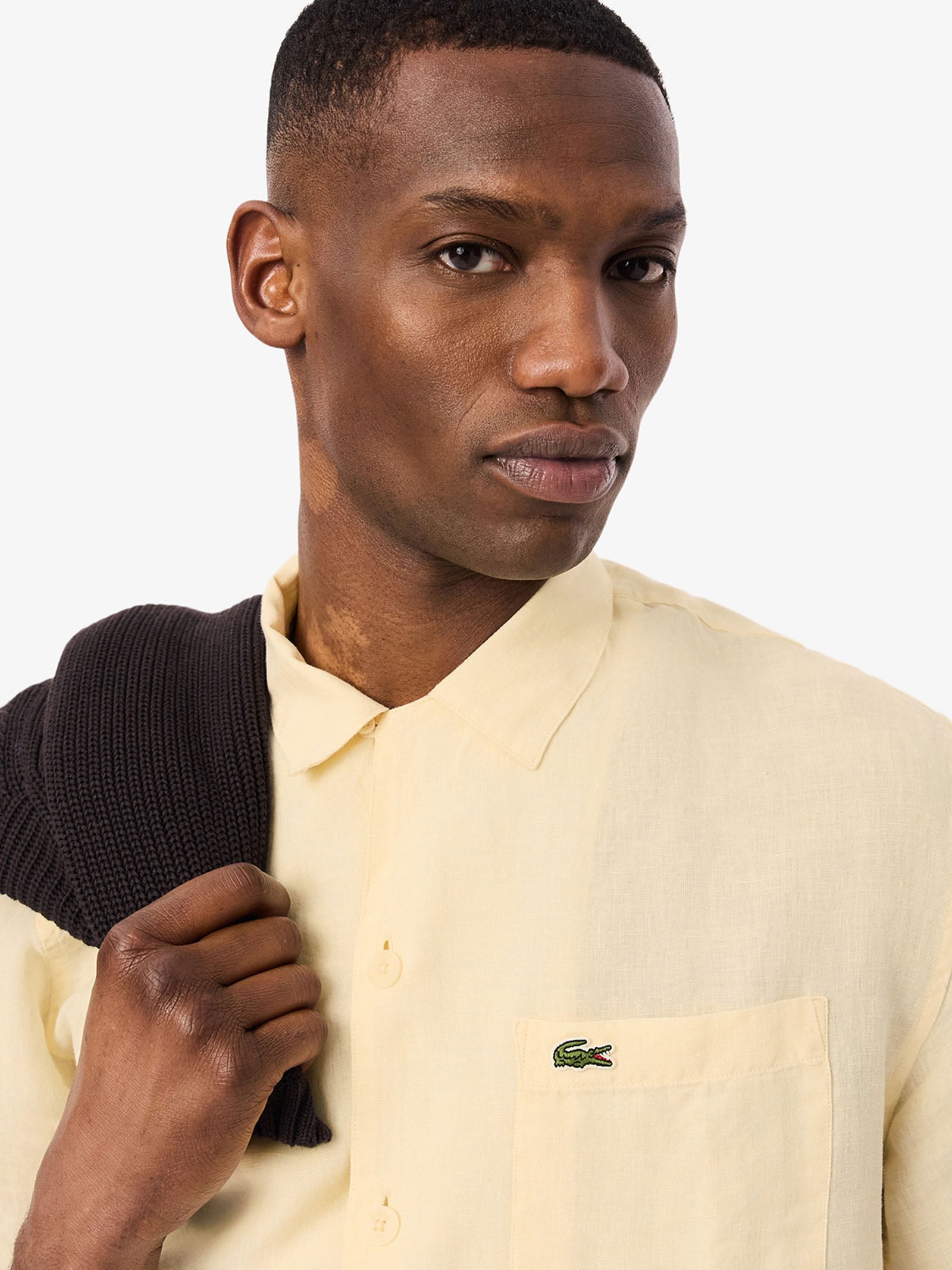 lacoste dress shirt relaxed fit men's beige linen -Size 43 Short sleeves adtag_other_dress Guess Marciano laced-up dress; Pieces Per Pack:1