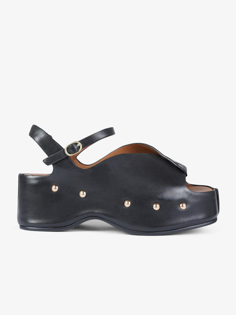 MISS OLIVIA women's wedge sandals carola-b leather black