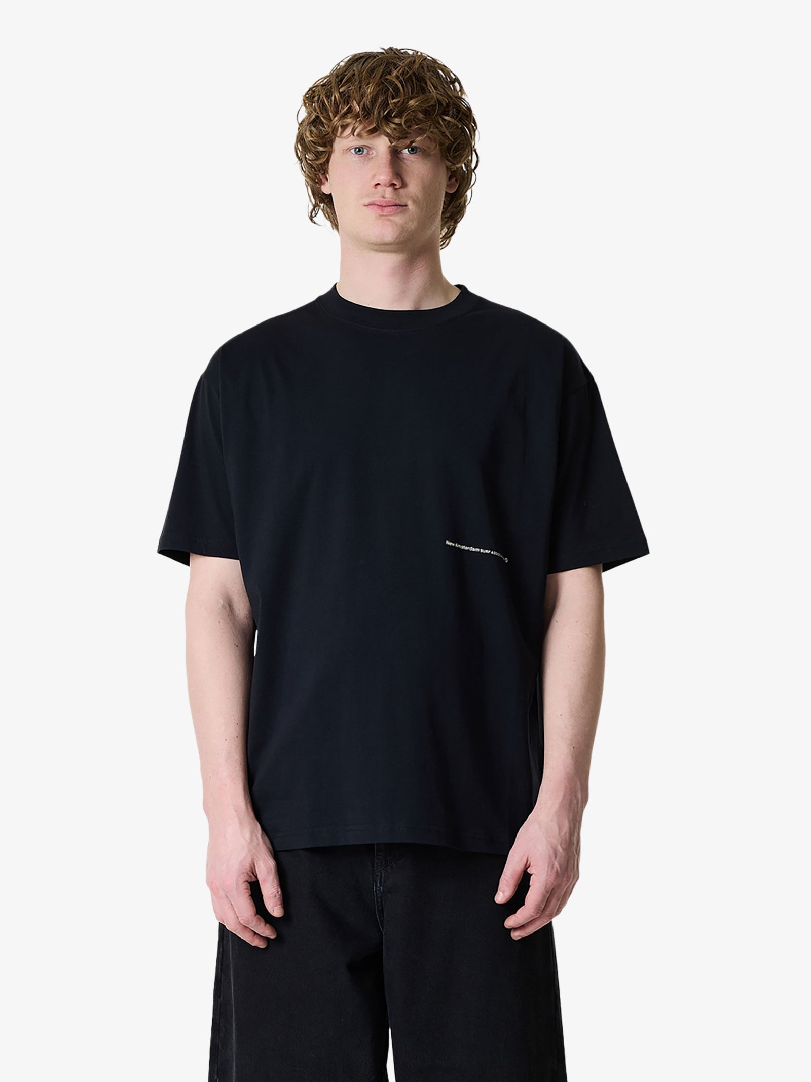 NEW AMSTERDAM surf association hibiscus t-shirt black man