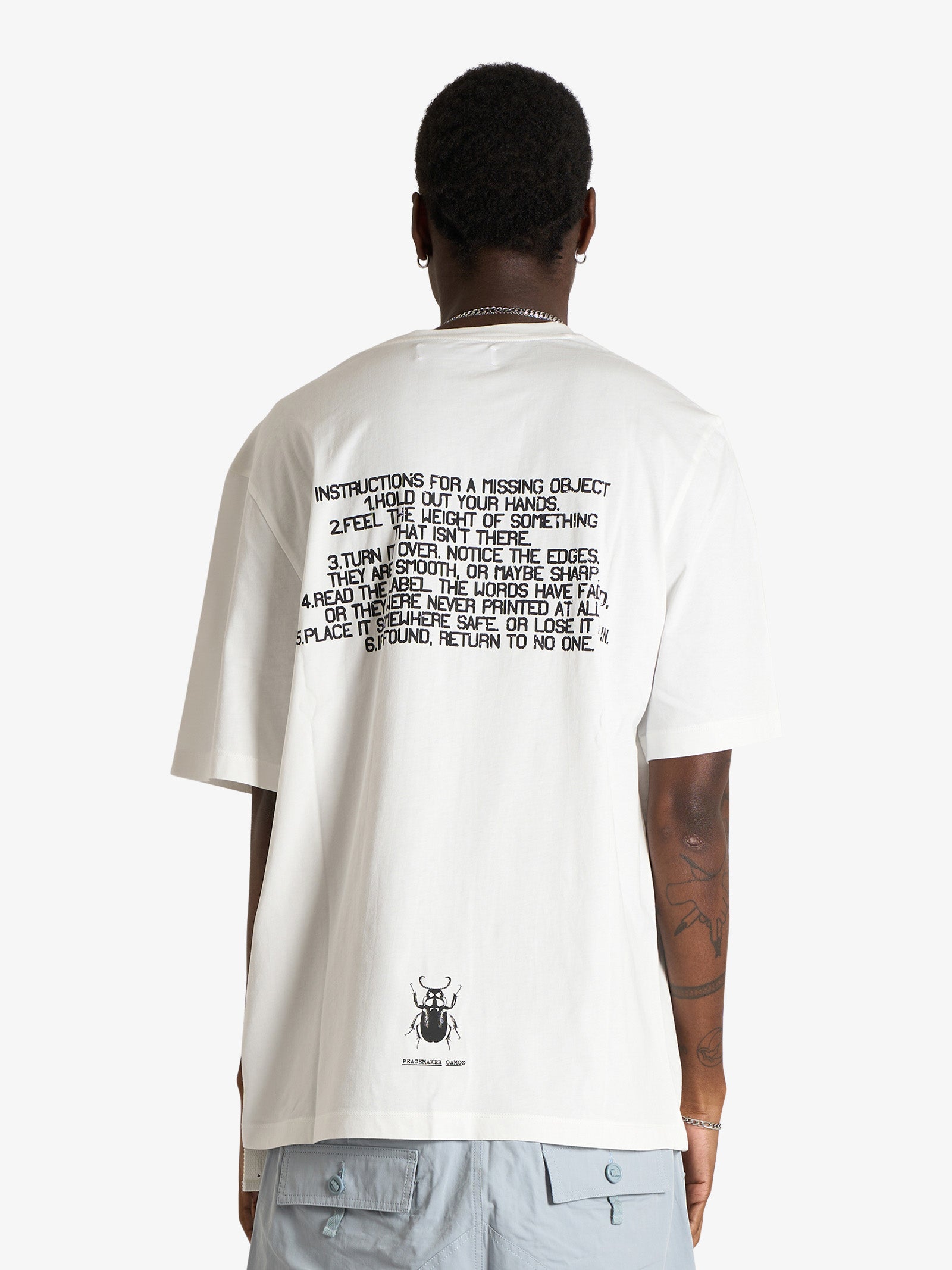 OAMC PEACEMAKER t-shirt regular tee stencil print man white