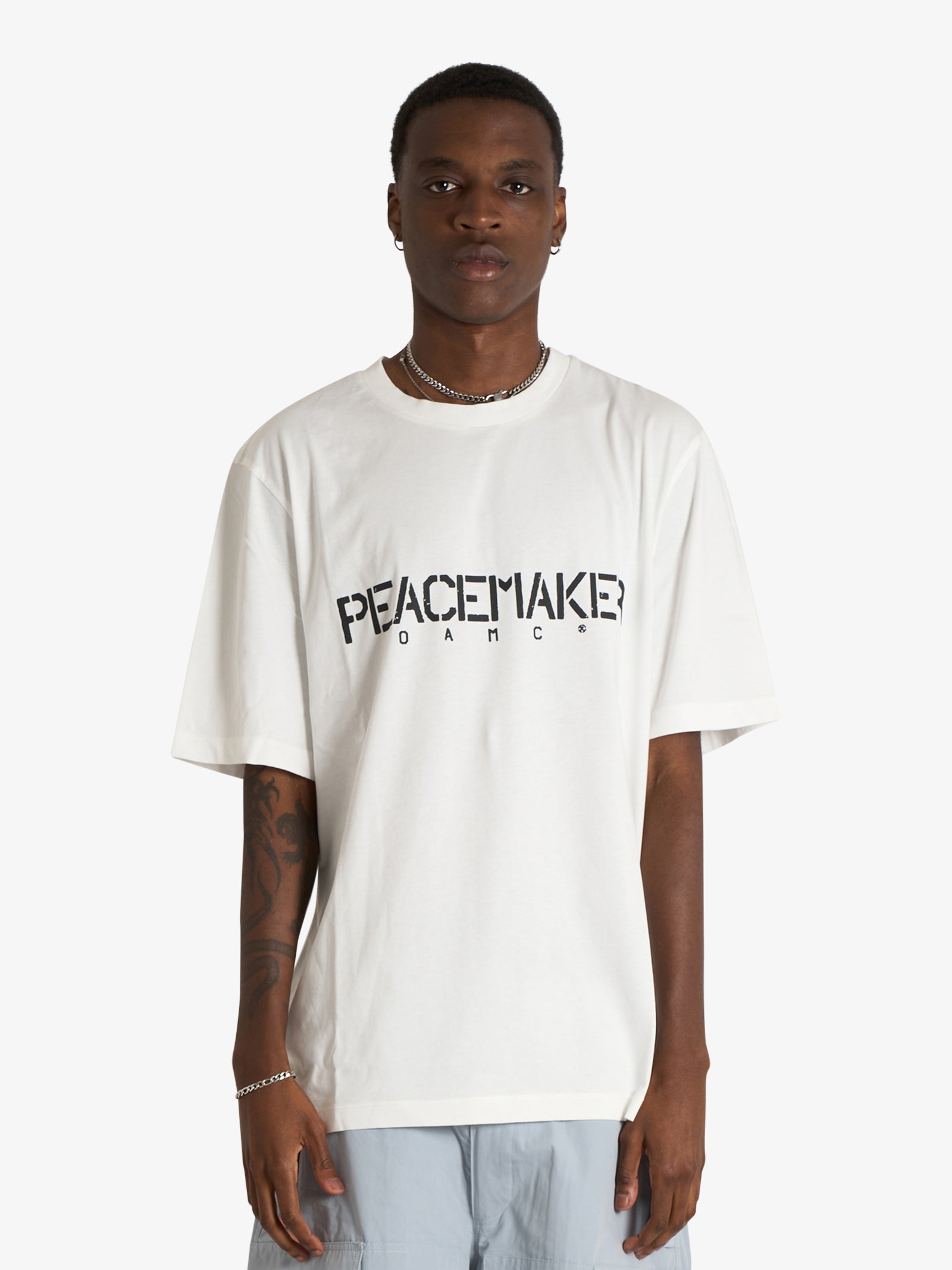 OAMC PEACEMAKER t-shirt regular tee stencil print man white