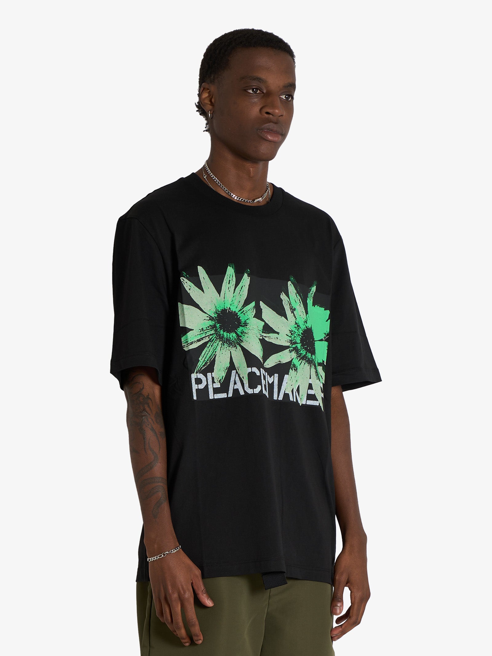 OAMC PEACEMAKER t-shirt regular tee flower print man black