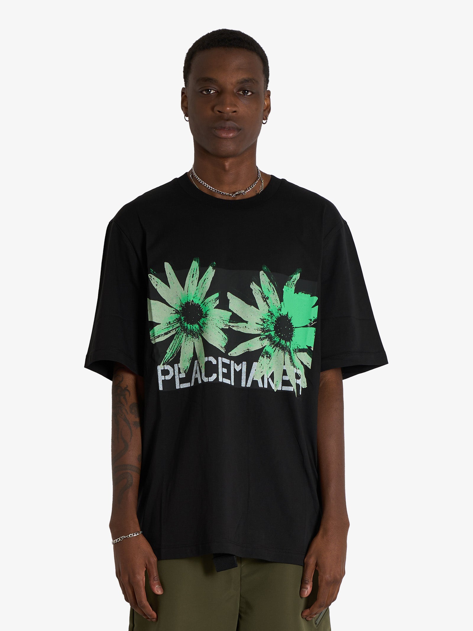 OAMC PEACEMAKER t-shirt regular tee flower print man black