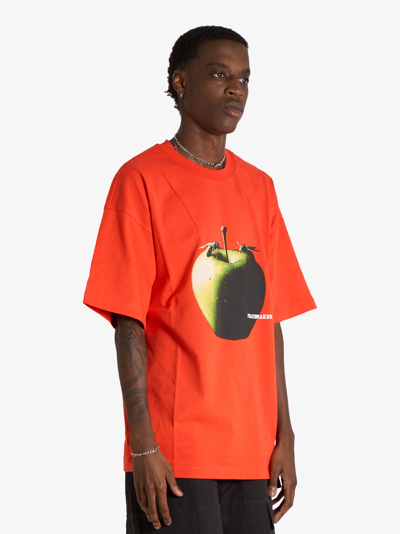 OAMC PEACEMAKER oversize tee apple print t-shirt red man