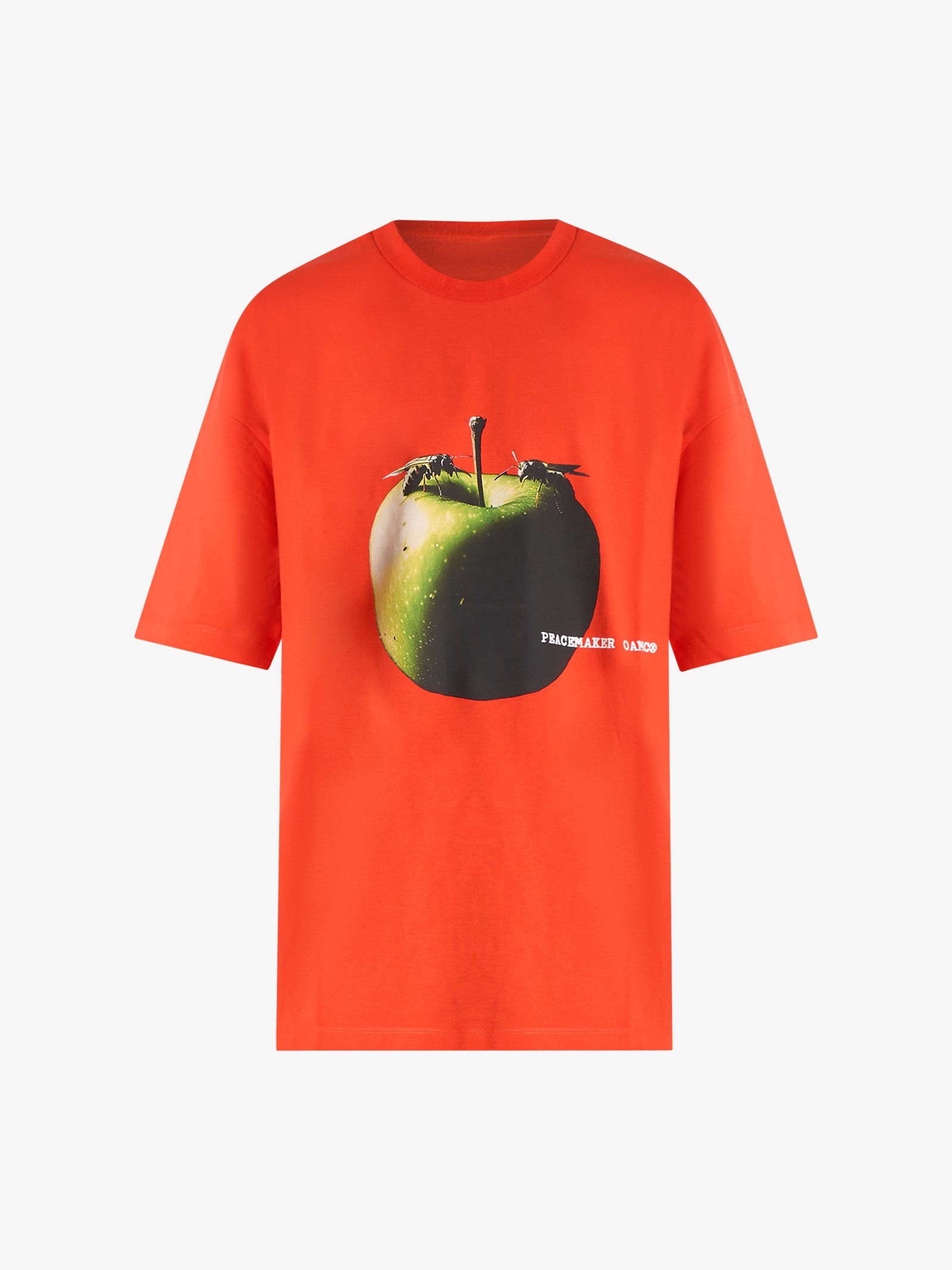 OAMC PEACEMAKER oversize tee apple print t-shirt red man