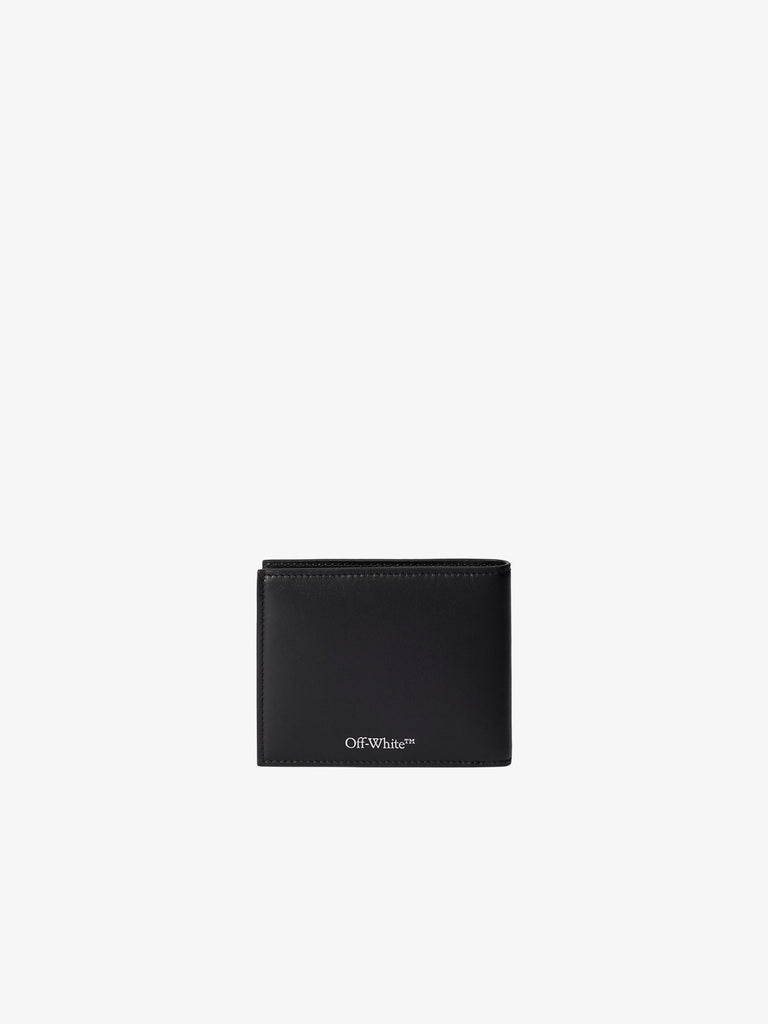 OFF-WHITE men's folding wallet bookish leather black