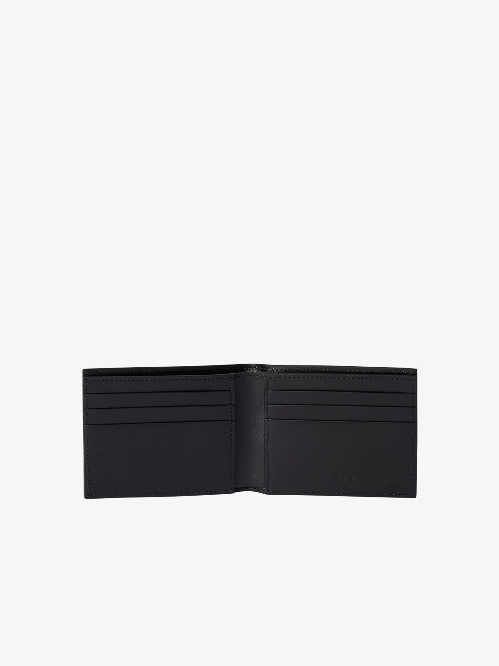 OFF-WHITE men's folding wallet bookish leather black