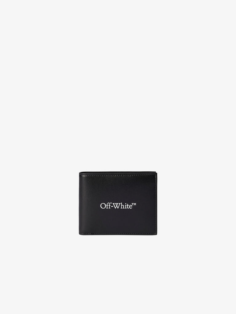 OFF-WHITE men's folding wallet bookish leather black