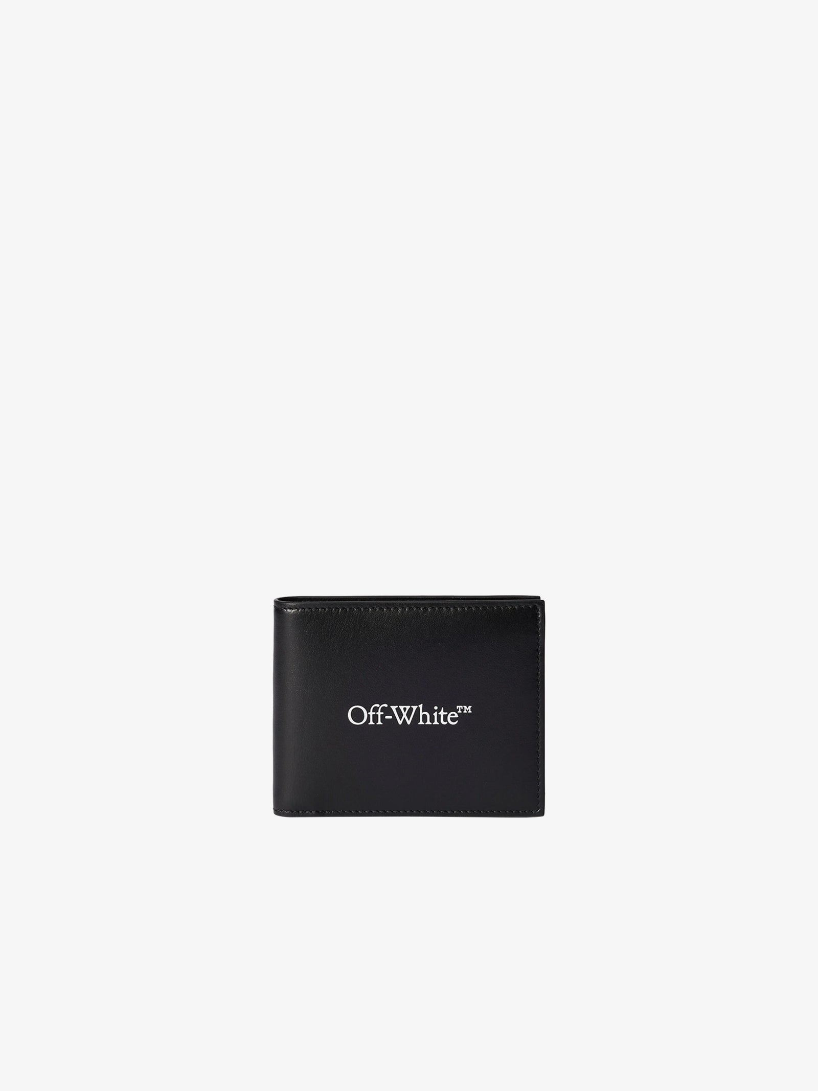 OFF-WHITE men's folding wallet bookish leather black