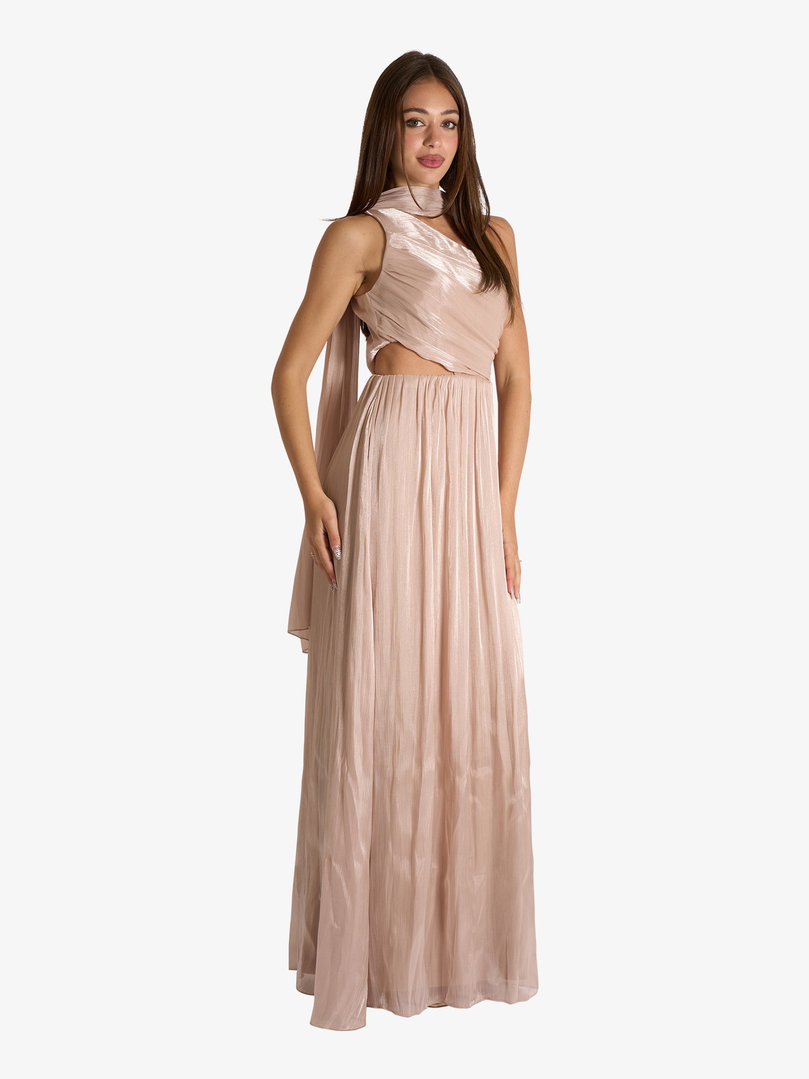 loft pink dress Philia Loft pink women's long cut-out detail dress -Size M