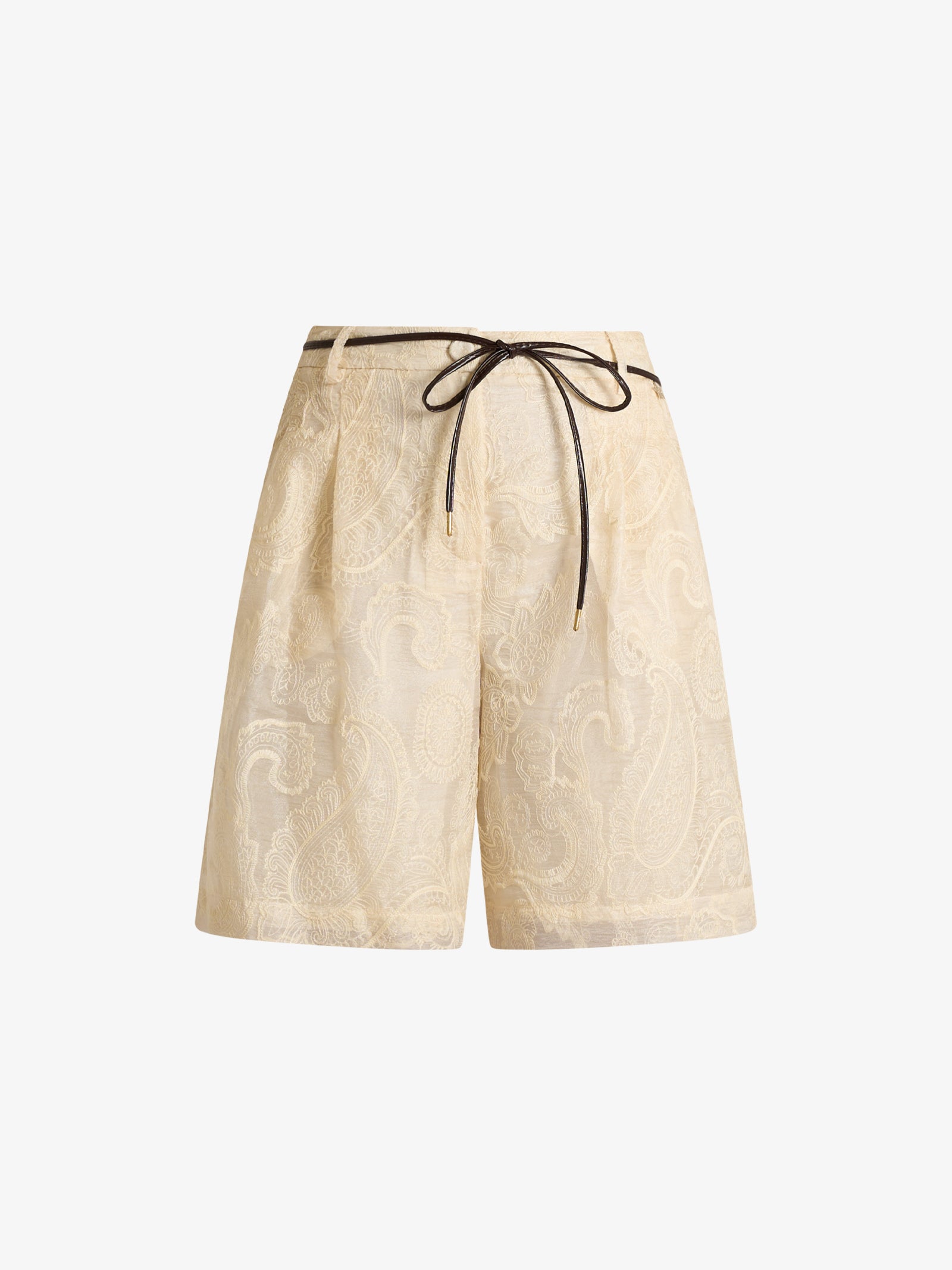SOUVENIR cream women's jacquard lace shorts