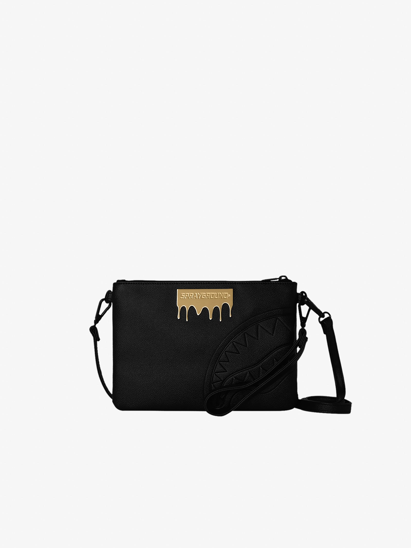SPRAYGROUND gold brick lux crossbody clutch 910b9044nsz pvc black