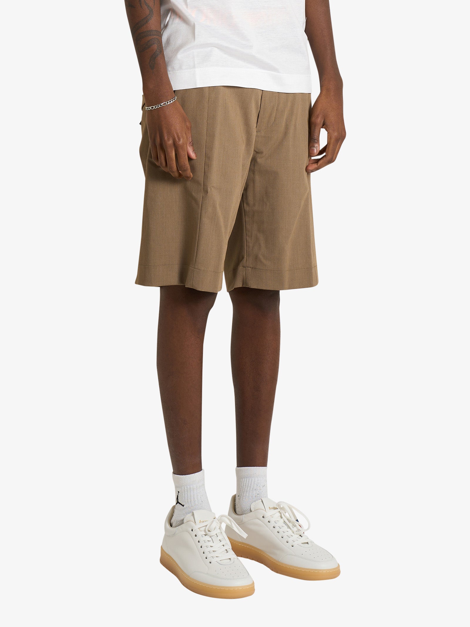 SSEINSE beige straight bermuda shorts for men