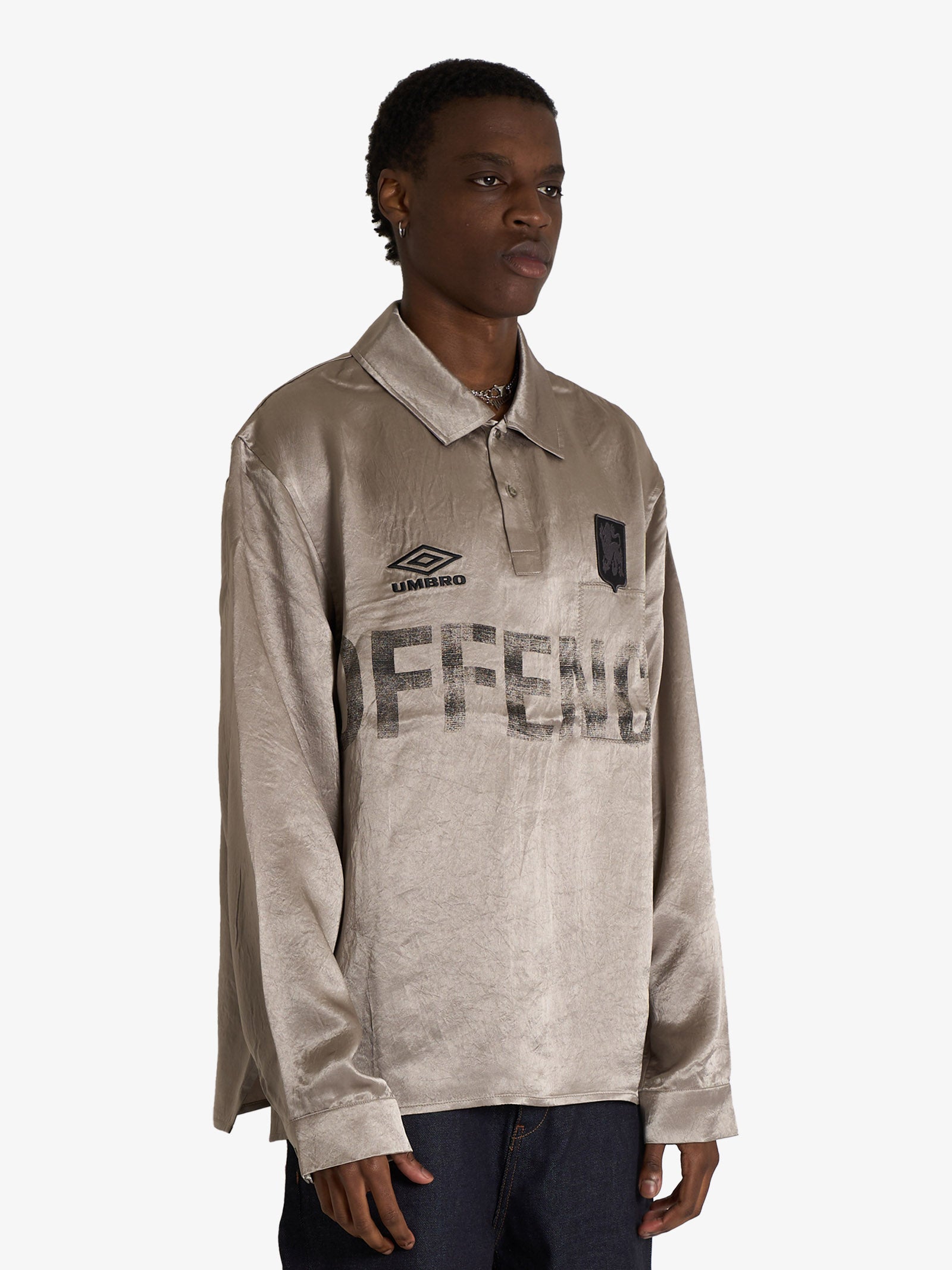 UMBRO silver men's satin enfield shirt