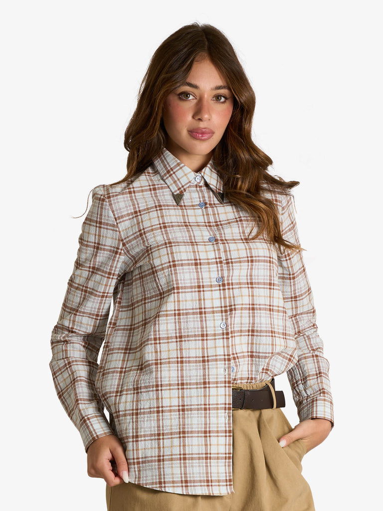 princess polly baby blue dress Mohr Women's Beige Tunic Shirt with Mandarin Collar main image 0