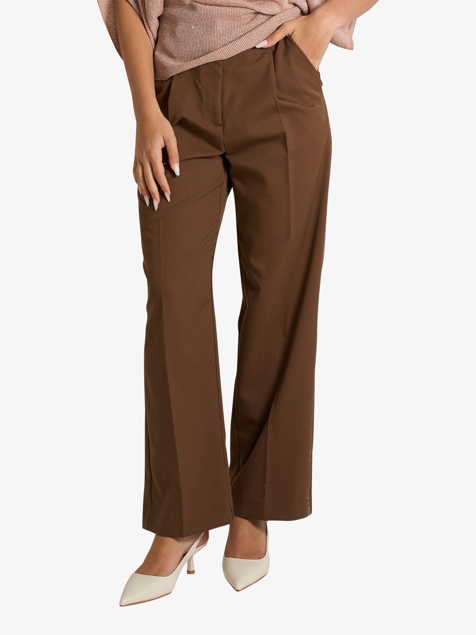 Vicolo pants with front ironing women brown -Size XS