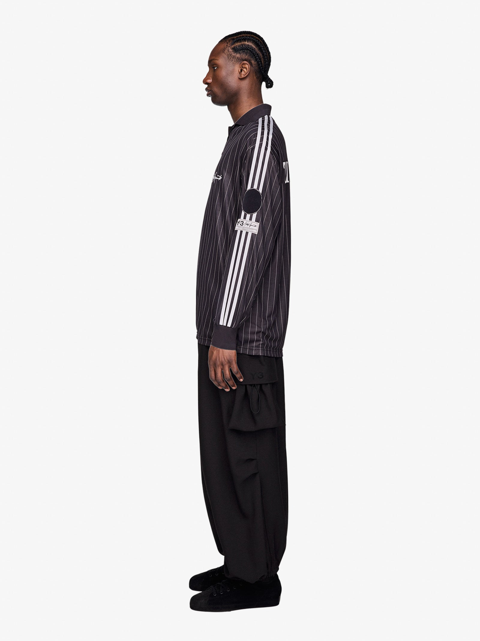 Y-3 zinedine zidane black long sleeve soccer jersey