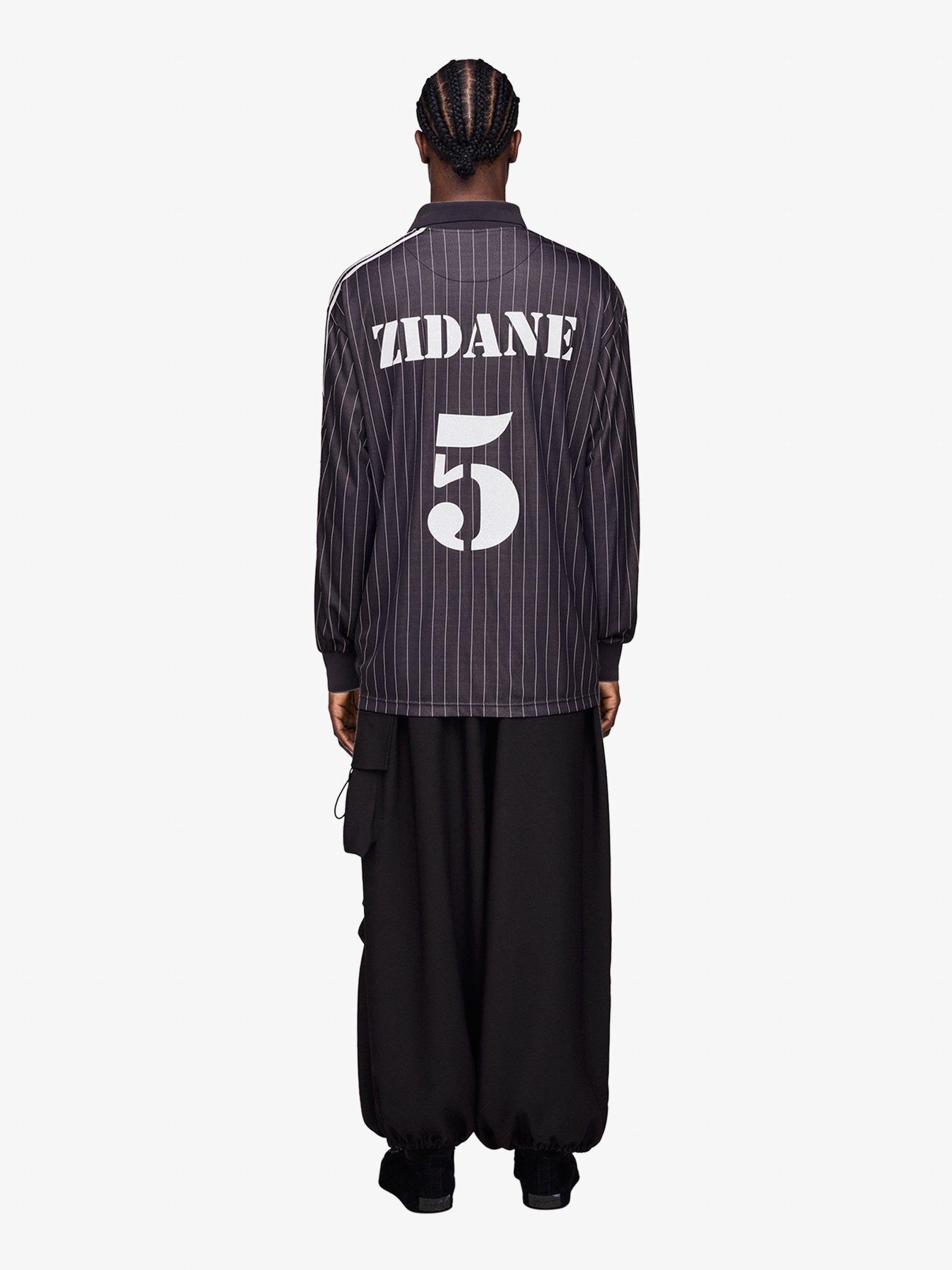 Y-3 zinedine zidane black long sleeve soccer jersey