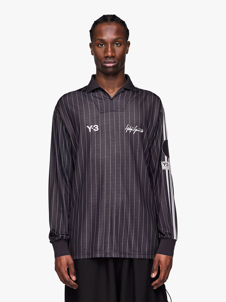 Y-3 zinedine zidane black long sleeve soccer jersey