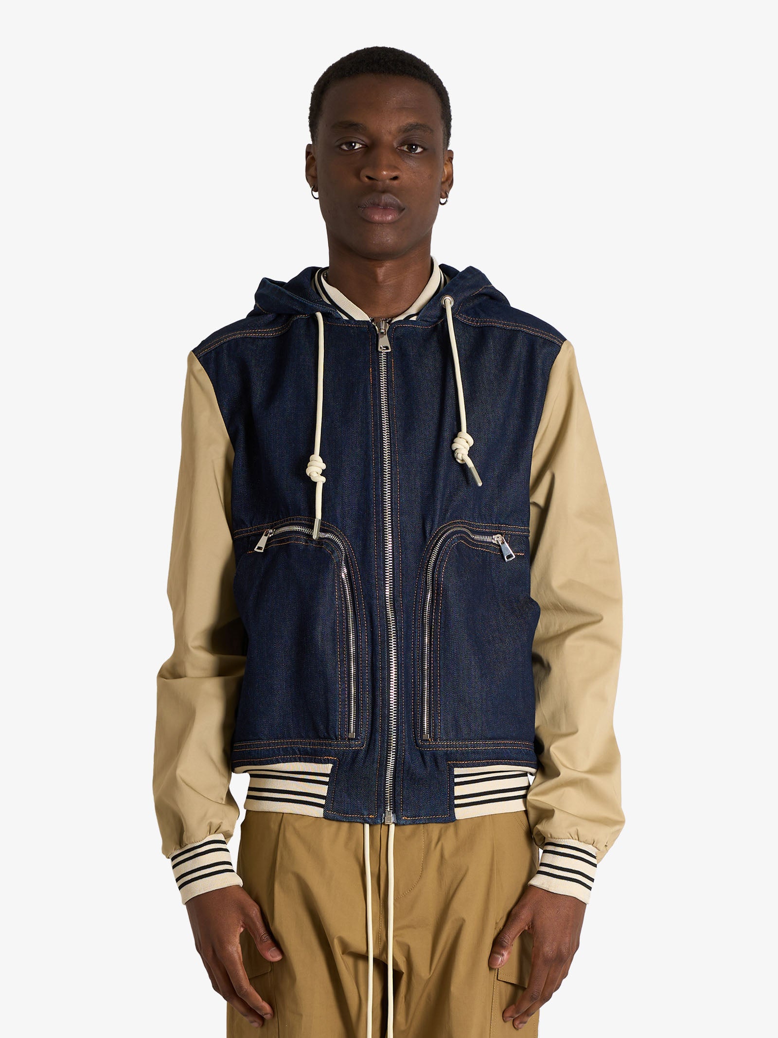 YES LONDON xg5271 bomber jacket with contrasting sleeves black man