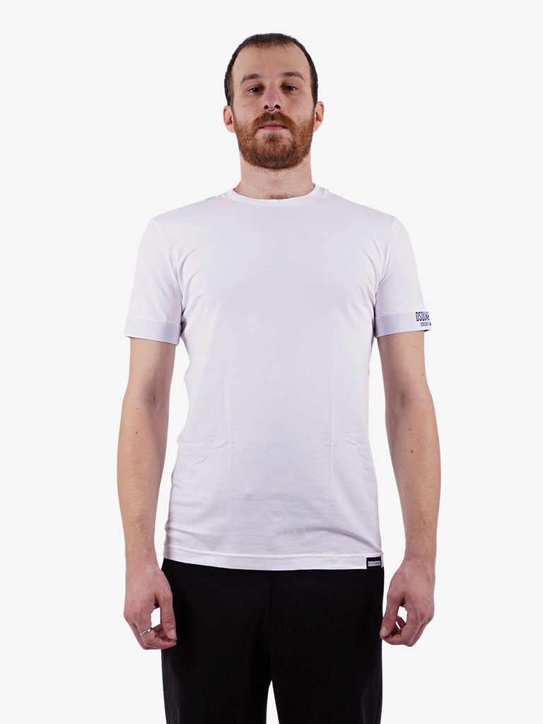 DSQUARED2 T-shirt con maniche a fascia uomo bianca Faraone.