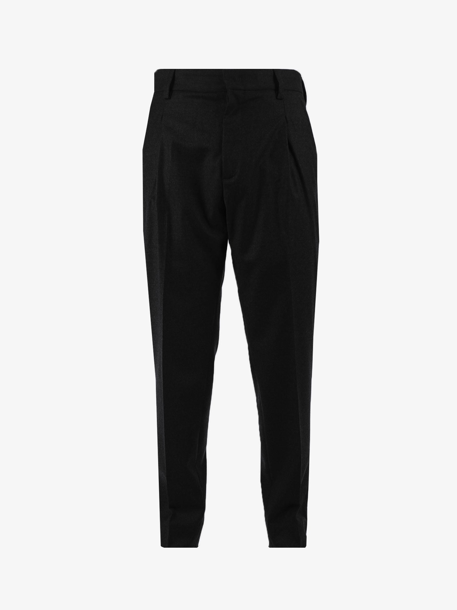 LOW BRAND Pantalone classico uomo in lana nero