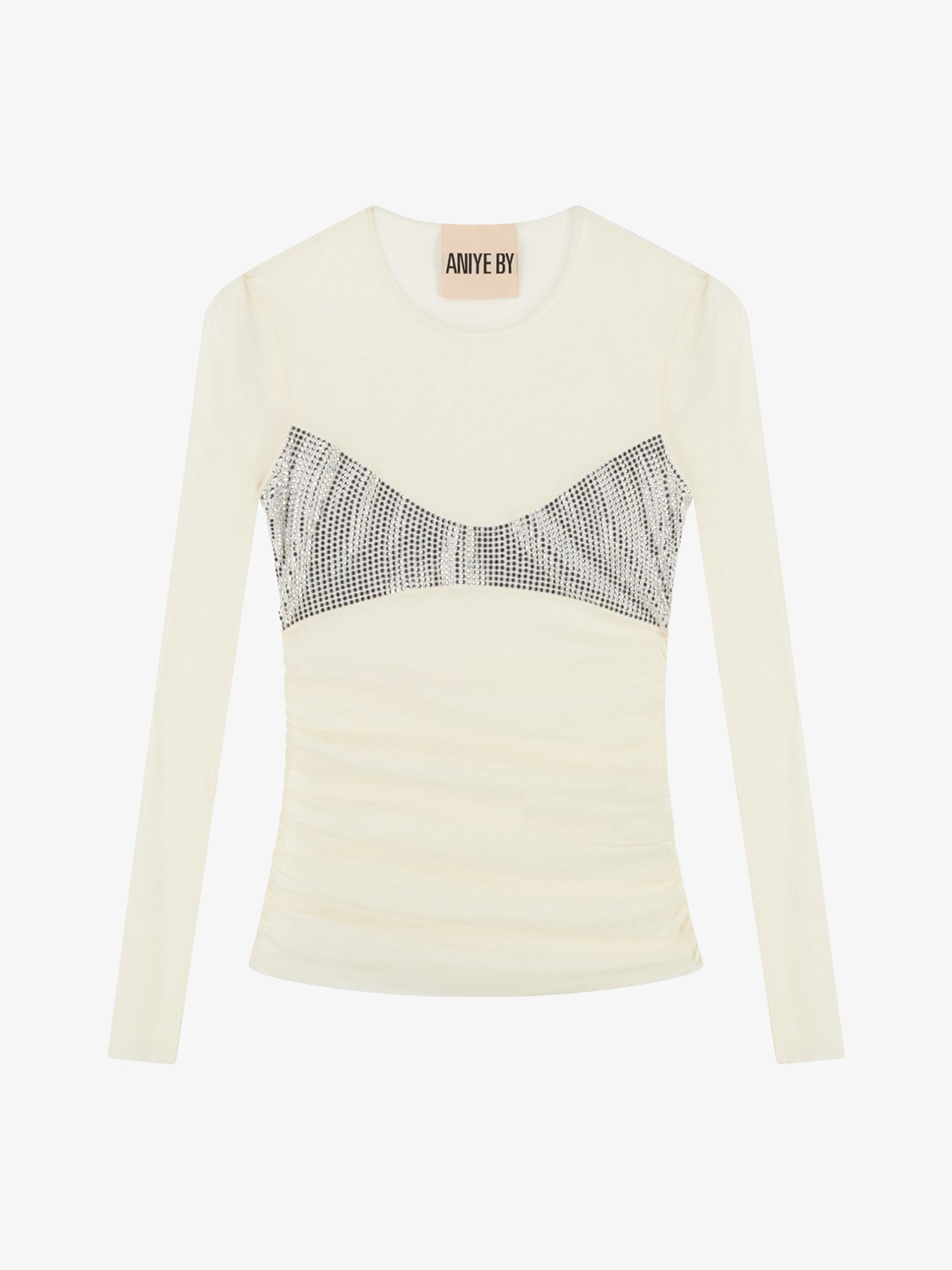 ANIYE BY T-shirt Nancy in tulle donna bianco