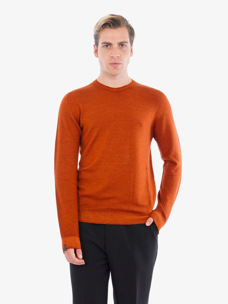AROVESCIO Maglia a maniche lunghe M2001/2231 uomo in lana arancione