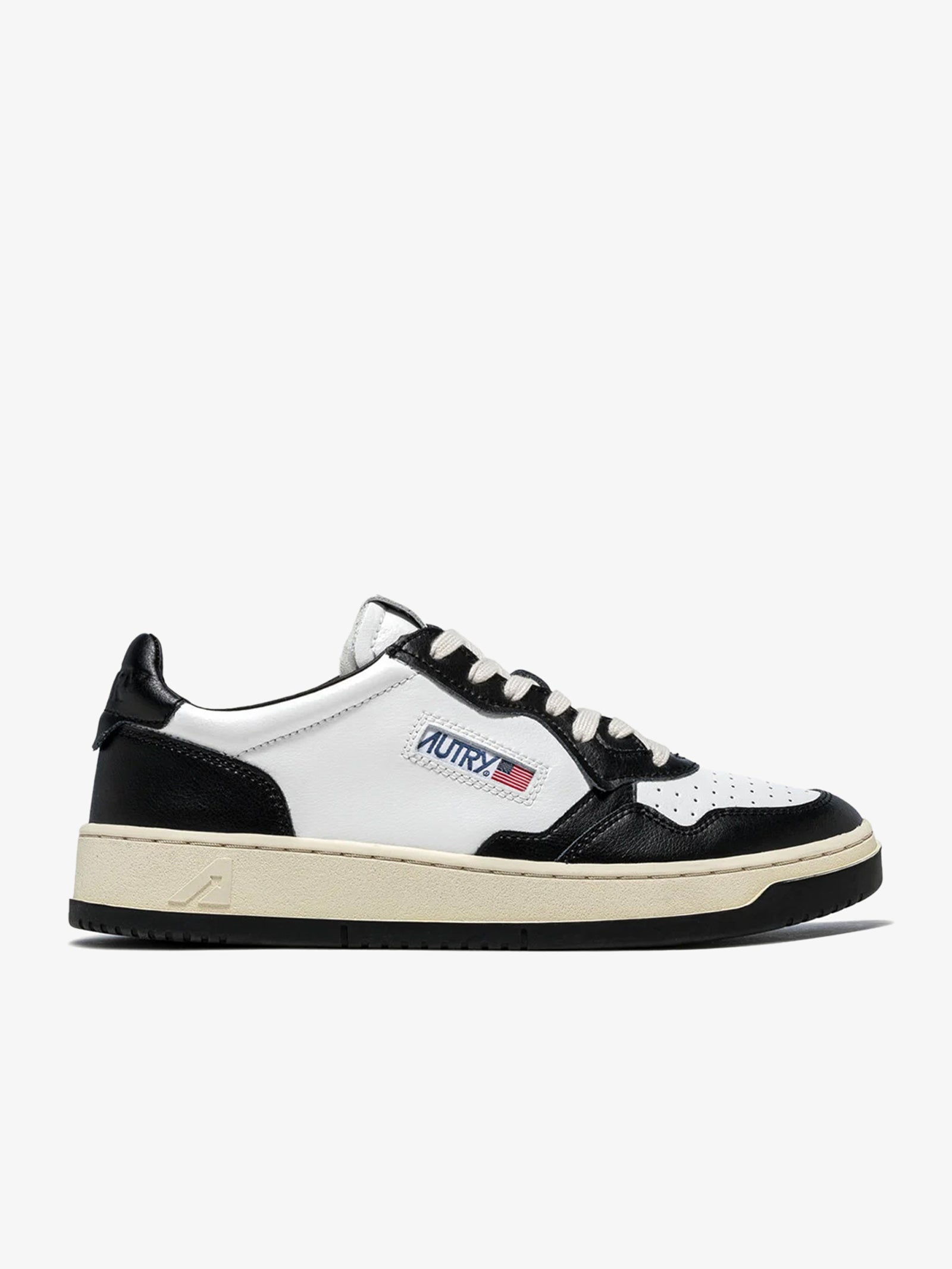 AUTRY Sneakers Medalist Low donna in pelle bicolore bianco/nera