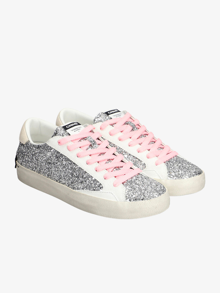 CRIME LONDON Sneakers DISTRESSED BABY SHINE donna argento
