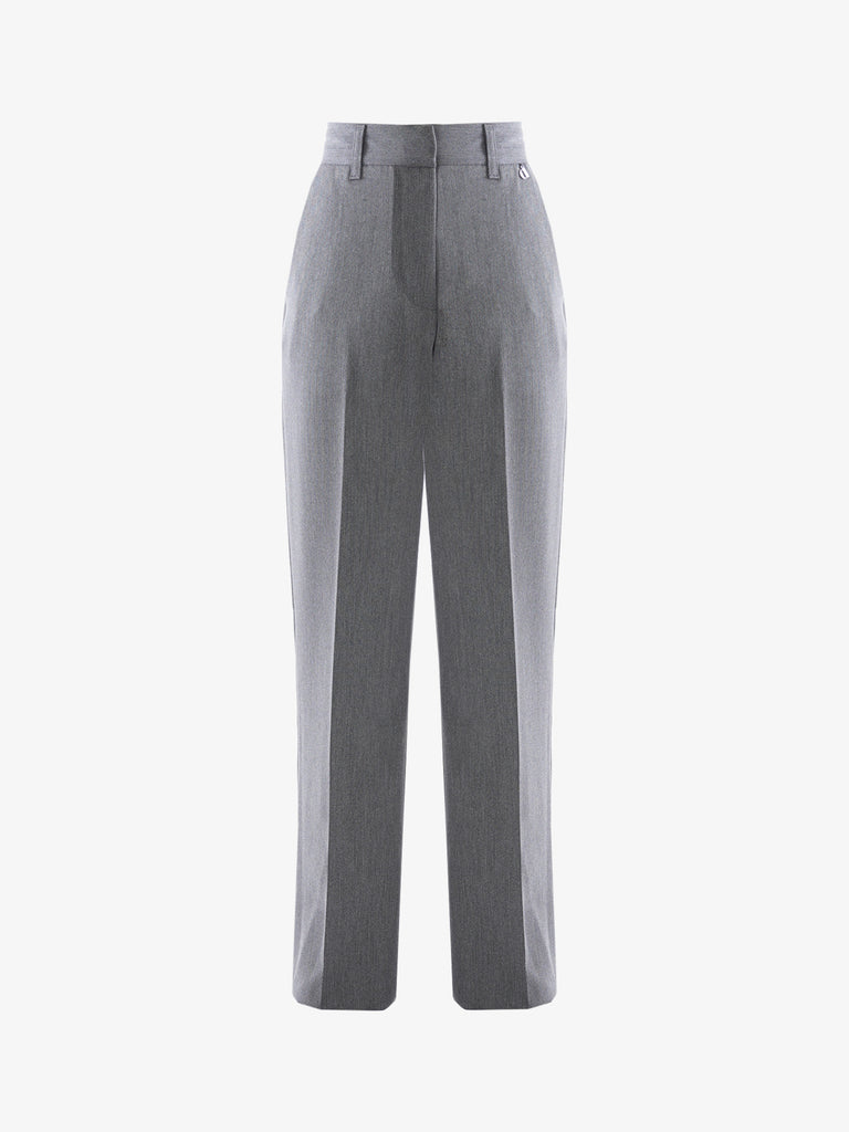 DIXIE Pantaloni straight donna monocolore grigio con piega stirata