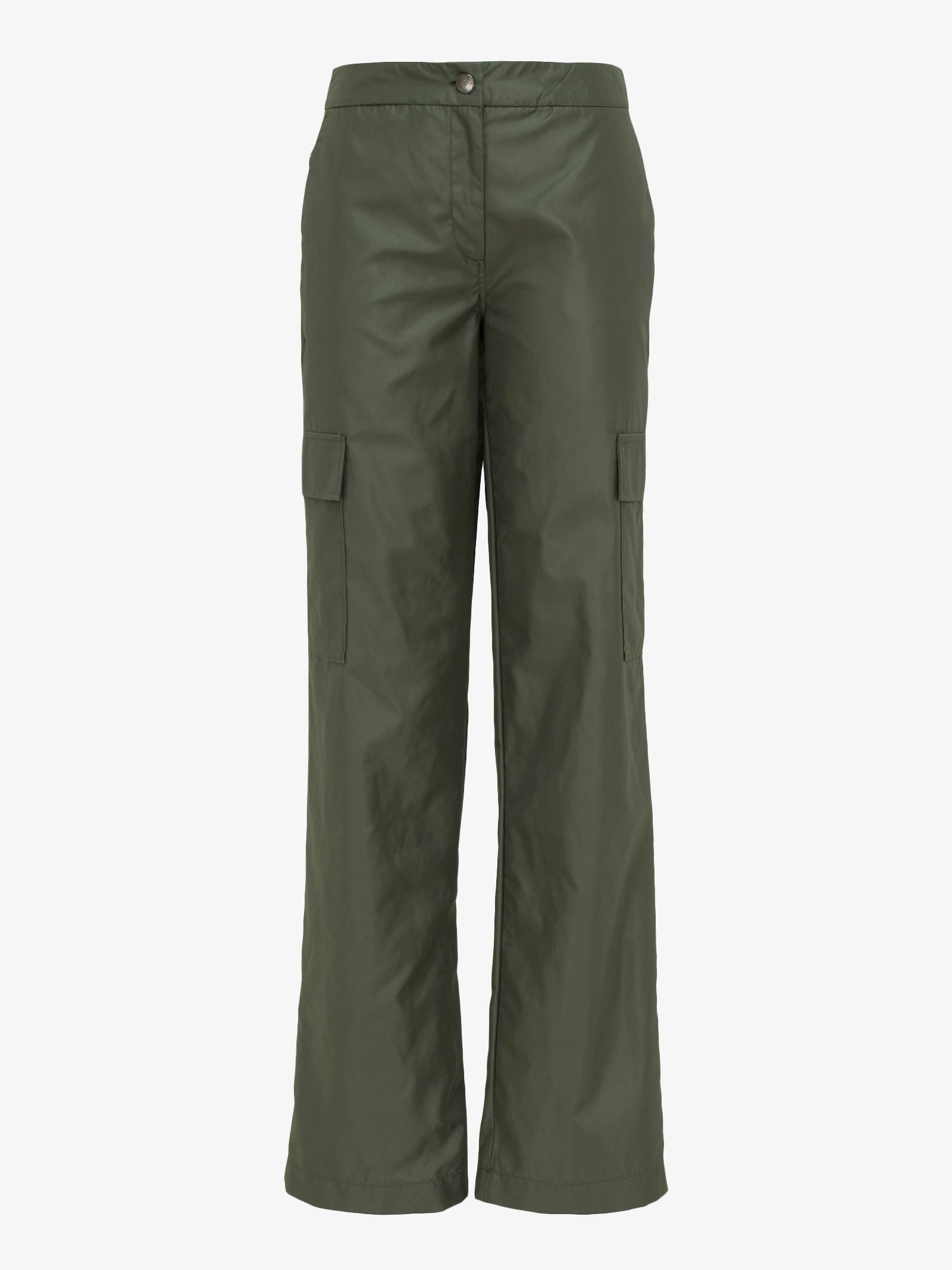 JIJIL Pantalone palazzo cargo donna verde con tasconi