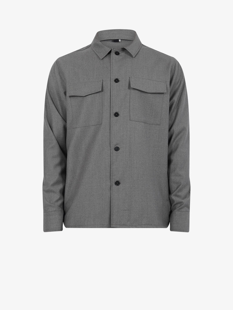 LOW BRAND Camicia S134 uomo in flanella di lana grigio