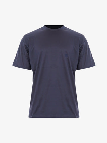 LOW BRAND T-shirt B150 Embroidery Rose in jersy di cotone uomo blu